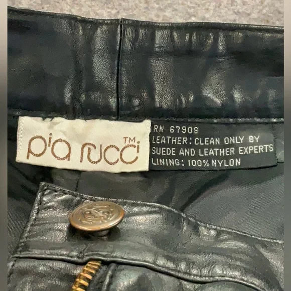 Vintage Black Leather Pants - Picture 5 of 7